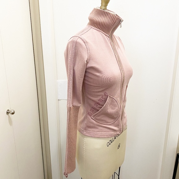 Parasuco Ribbed Silky Pocket Zip Up Baby Pink XS - Picture 1 of 10